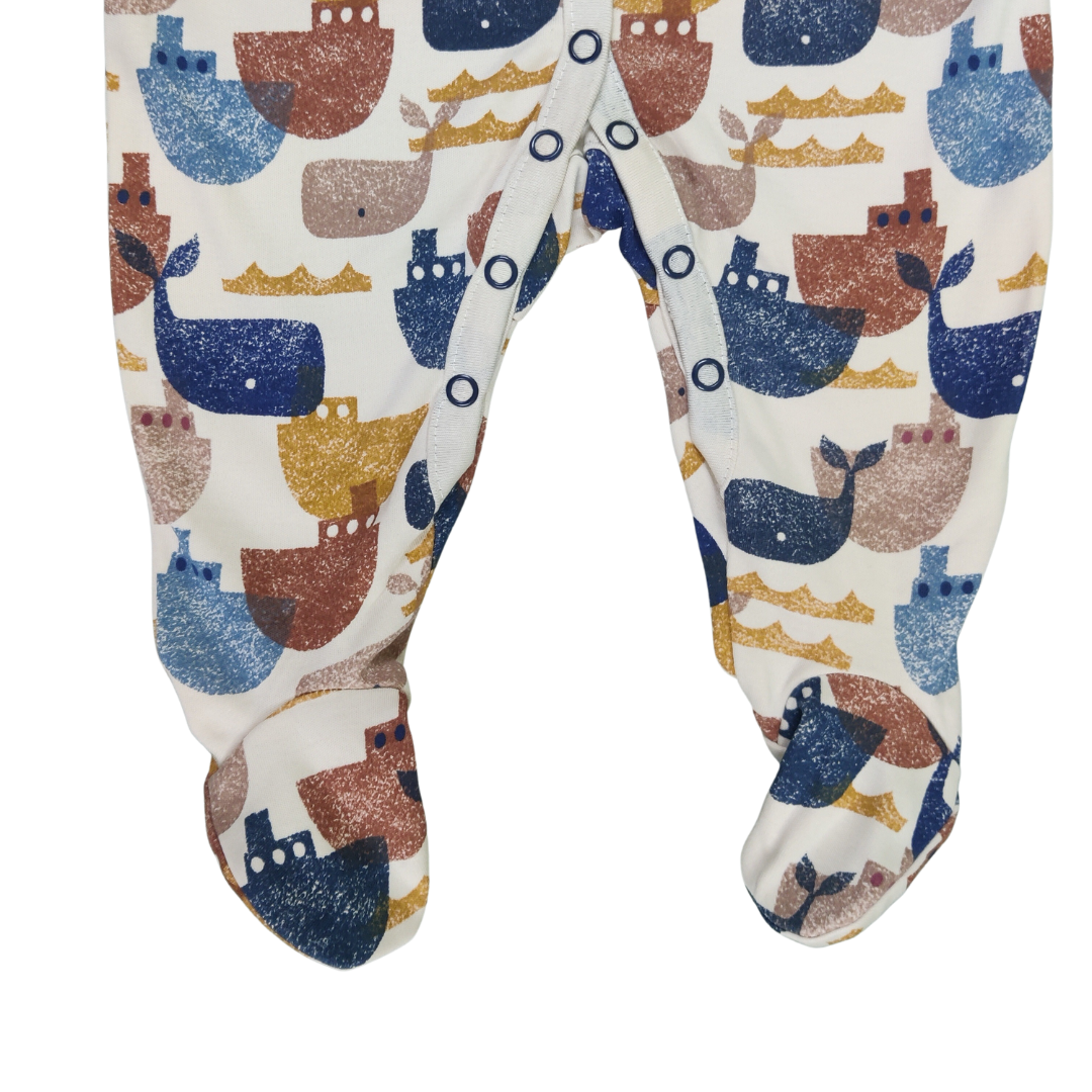 Whale bodysuit with shoes