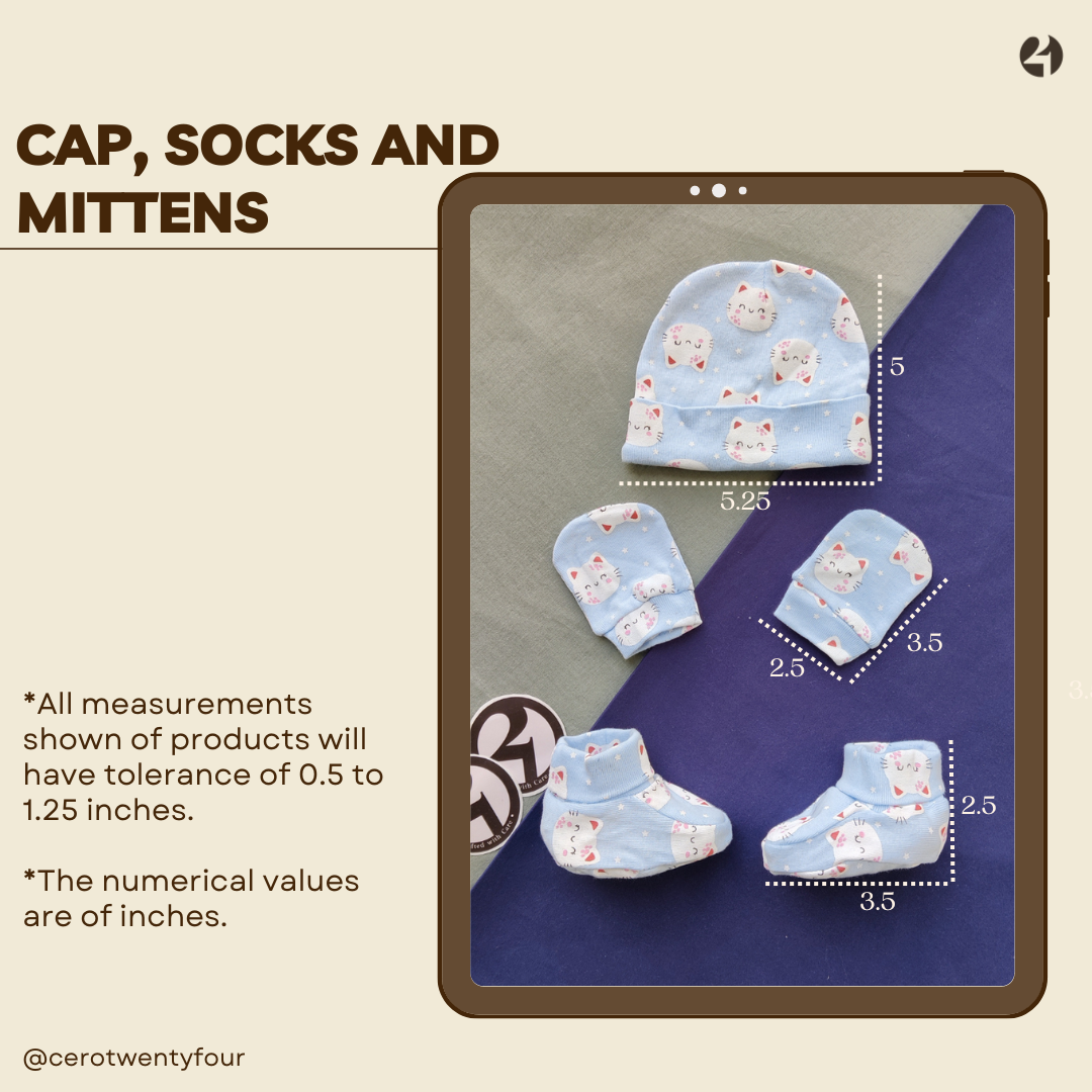Grey Bunny Cap, Socks and Mitten Set